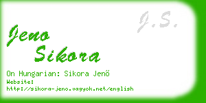 jeno sikora business card